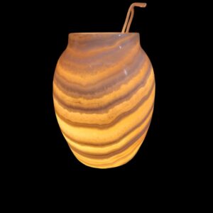 Handmade Alabaster Stone Vase — Illuminated